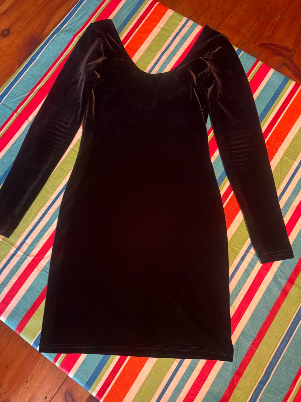 American Apparel Black Velvet long sleeve dress